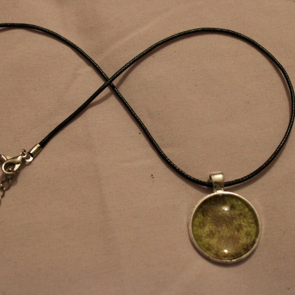 Snakeshed Necklace Green Snakeskin Pendant Western Hognose Shed Handmade